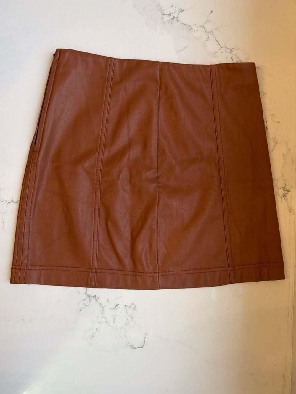 Tinseltown Brown Faux Leather Mini Skirt Size Medium